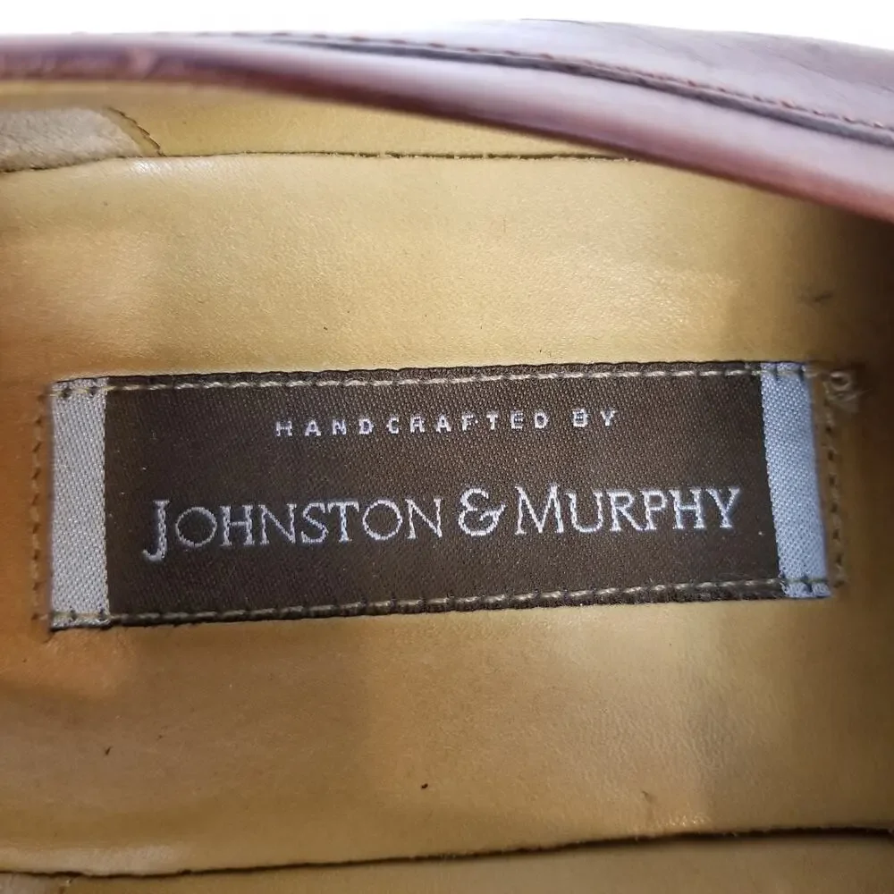 Johnston & Murphy Men's Brown Leather Kiltie Buckle Loafers Size 8.5
